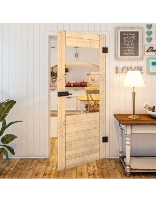 Ganzglastür - Country Astkiefer Model 12 - modernes Zuhause