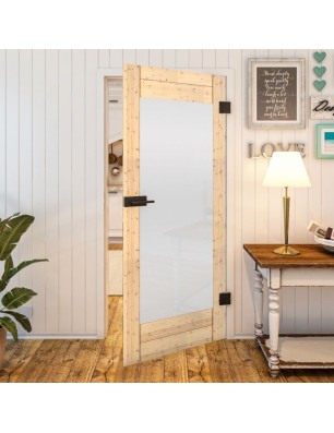 Ganzglastür - Country Astkiefer Model 13 - modernes Zuhause