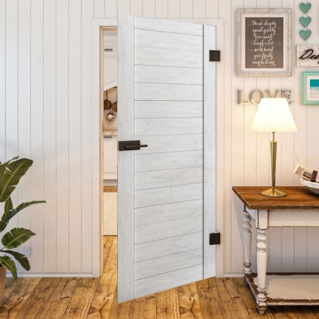 Ganzglastür - Country Weiss Rustikal Model 10