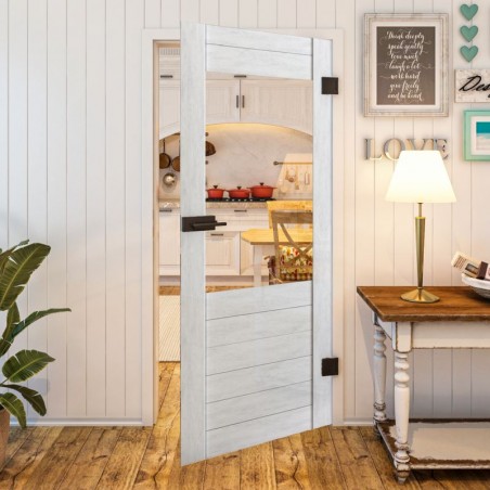 Ganzglastür - Country Weiss Rustikal Model 11