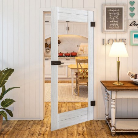 Ganzglastür - Country Weiss Rustikal Model 12