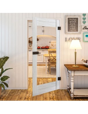 Ganzglastür - Country Weiss Rustikal Model 12