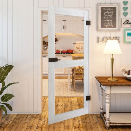 Ganzglastür - Country Weiss Rustikal Model 21