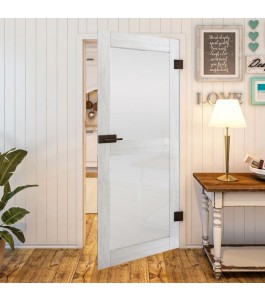 Ganzglastür - Country Weiss Rustikal Model 23