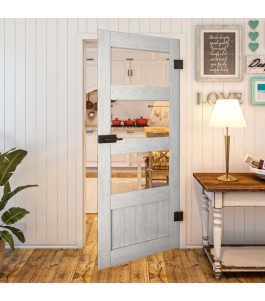 Ganzglastür - Country Weiss Rustikal Model 32