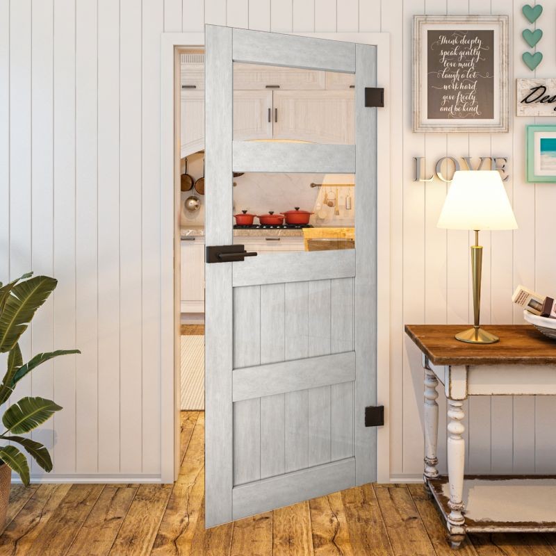 Ganzglastür - Country Weiss Rustikal Modell 33