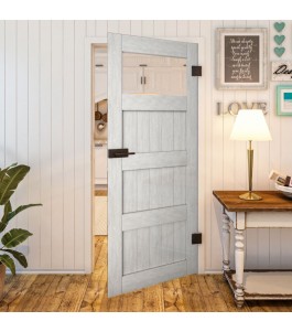 Ganzglastür - Country Weiss Rustikal Model 34