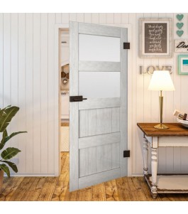 Ganzglastür - Country Weiss Rustikal Model 37