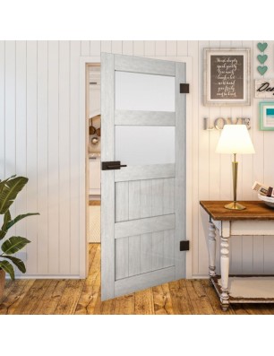 Ganzglastür - Country Weiss Rustikal Model 37