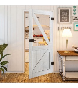 Ganzglastür - Country Weiss Rustikal Model 42