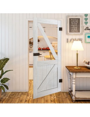 Ganzglastür - Country Weiss Rustikal Model 42