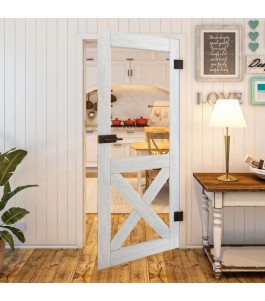 Ganzglastür - Country Weiss Rustikal Model 51