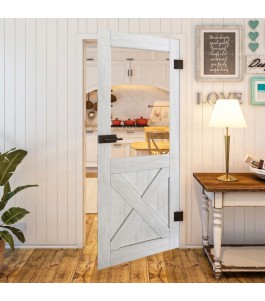 Ganzglastür - Country Weiss Rustikal Model 52