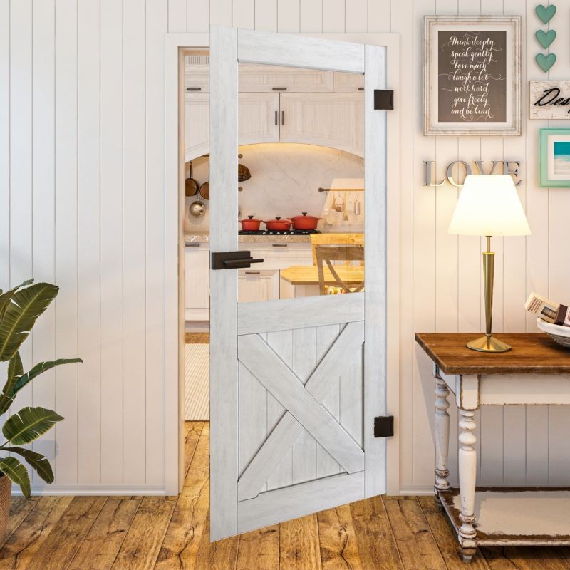 Ganzglastür - Country Weiss Rustikal Modell 52