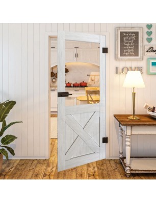 Ganzglastür - Country Weiss Rustikal Model 52