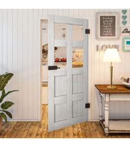 Ganzglastür - Country Weiss Rustikal Model 62