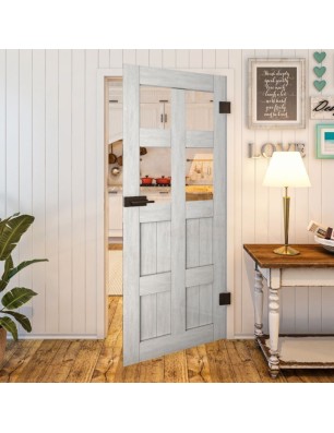 Ganzglastür - Country Weiss Rustikal Model 62