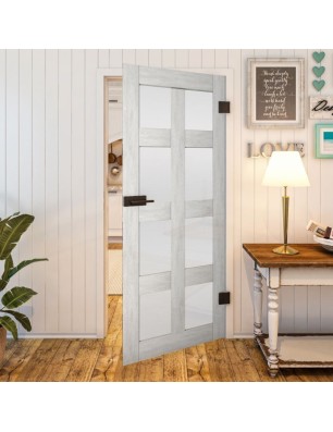 Ganzglastür - Country Weiss Rustikal Model 64