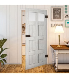 Ganzglastür - Country Weiss Rustikal Model 66