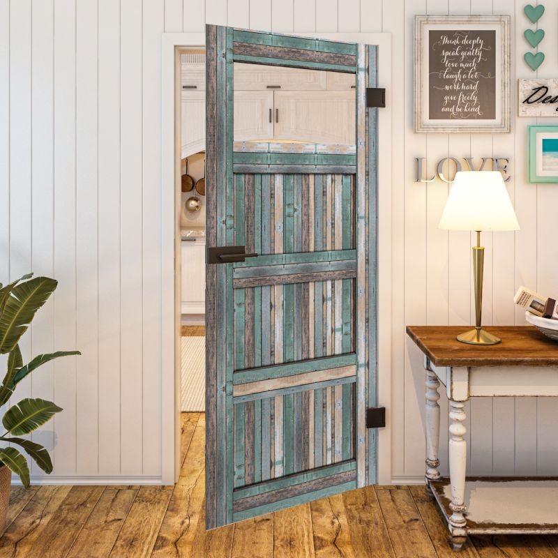 Ganzglastür - Country Bunt geplankt Modell 34