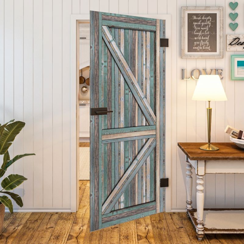 Ganzglastür - Country Bunt geplankt Modell 40