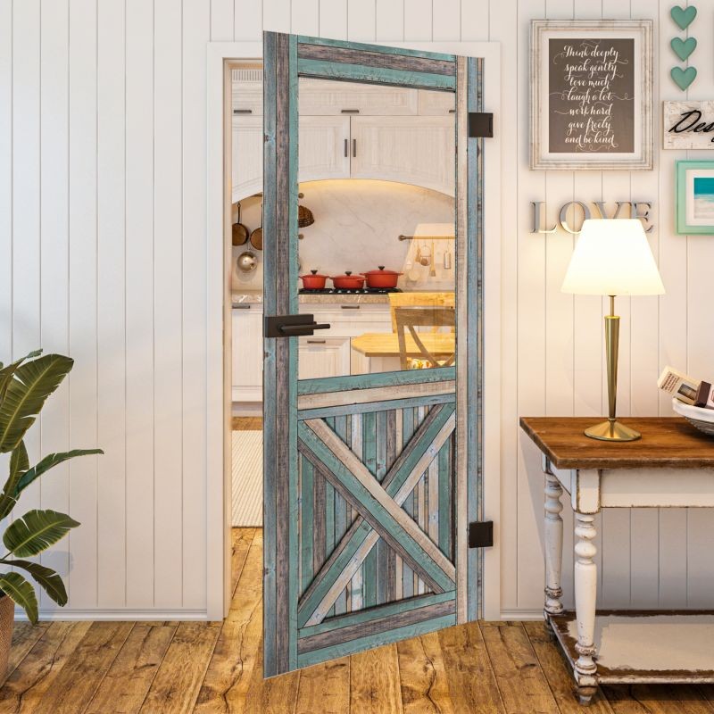 Ganzglastür - Country Bunt geplankt Modell 52