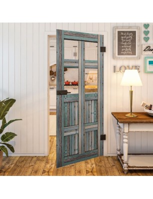 Ganzglastür - Country Bunt geplankt Model 62