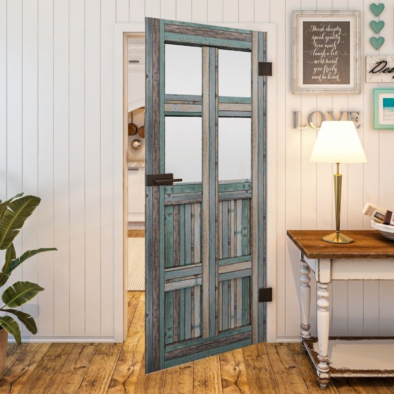 Ganzglastür - Country Bunt geplankt Modell 65