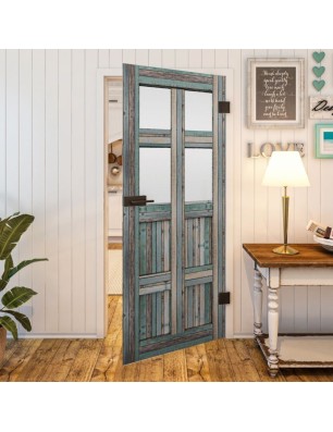 Ganzglastür - Country Bunt geplankt Model 65