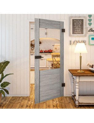 Ganzglastür - Country Graueiche Model 12 - modernes Zuhause