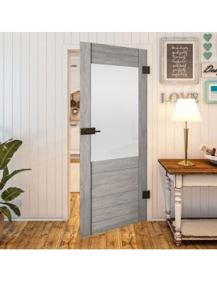 Ganzglastür - Country Graueiche Model 14 - modernes Zuhause