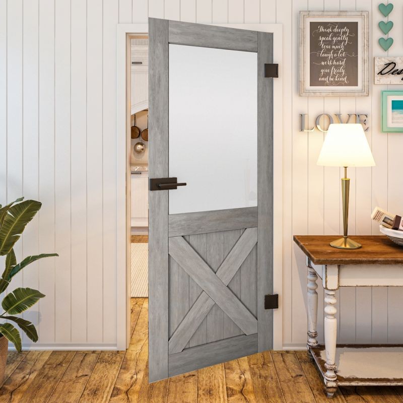 Ganzglastür - Country Graueiche Modell 54