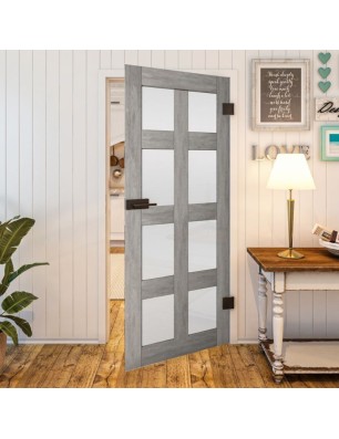 Ganzglastür - Country Graueiche Model 64 - modernes Zuhause