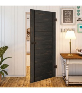 Ganzglastür - Country Schwarz gebeizt Model 10