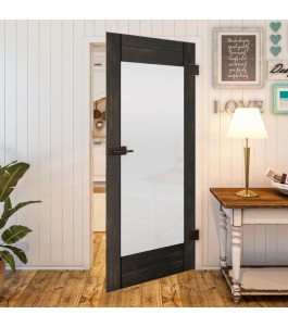 Ganzglastür - Country Schwarz gebeizt Model 13