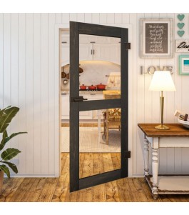 Ganzglastür - Country Schwarz gebeizt Model 22