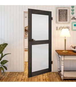 Ganzglastür - Country Schwarz gebeizt Model 24