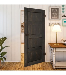 Ganzglastür - Country Schwarz gebeizt Model 30