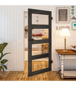 Ganzglastür - Country Schwarz gebeizt Model 31
