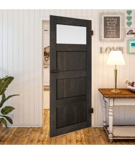 Ganzglastür - Country Schwarz gebeizt Model 38