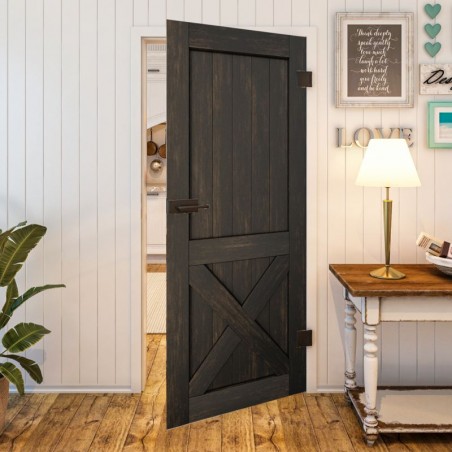 Ganzglastür - Country Schwarz gebeizt Model 50