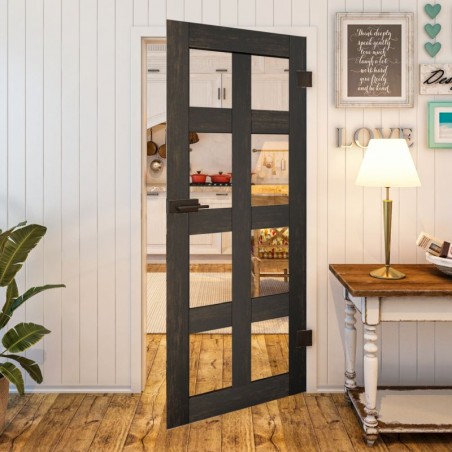 Ganzglastür - Country Schwarz gebeizt Model 61