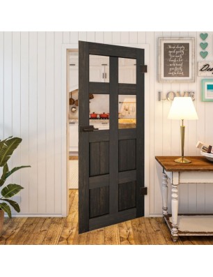 Ganzglastür - Country Schwarz gebeizt Model 62