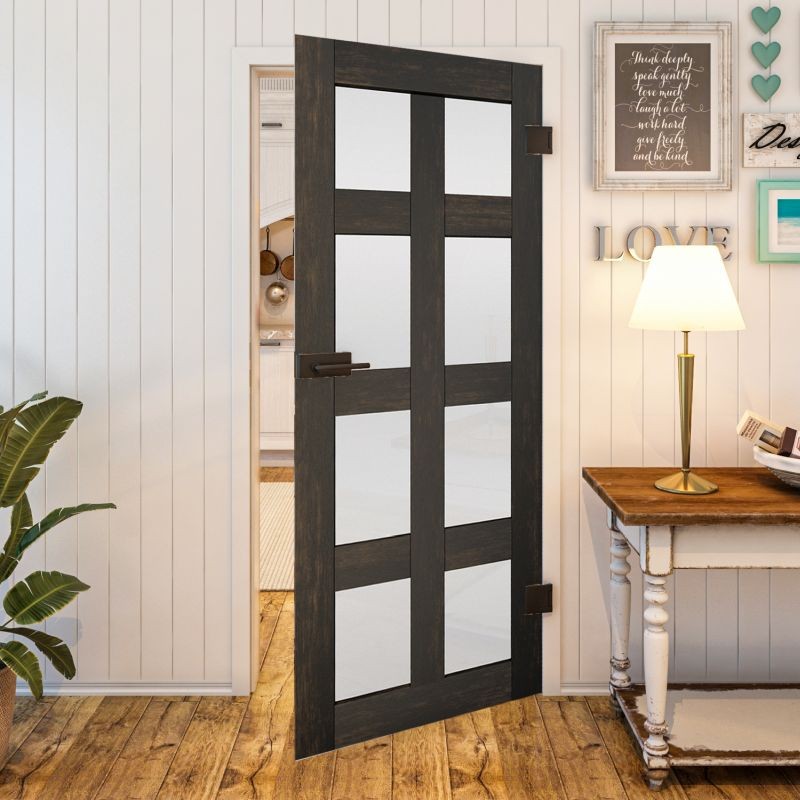 Ganzglastür - Country Schwarz gebeizt Modell 64