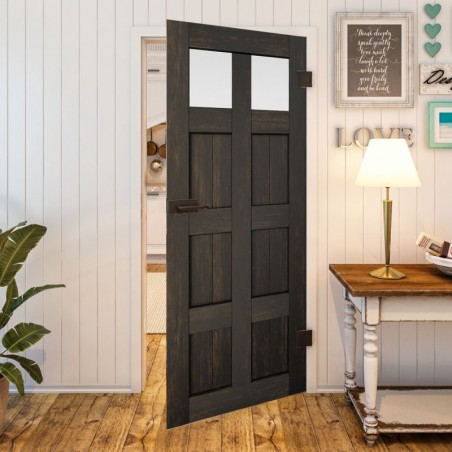 Ganzglastür - Country Schwarz gebeizt Model 66