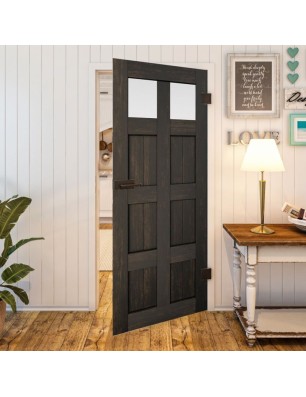 Ganzglastür - Country Schwarz gebeizt Model 66