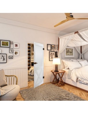 Ganzglastür - Country Weiss Rustikal Model 53