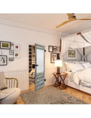 Ganzglastür - Country Bunt geplankt Model 14