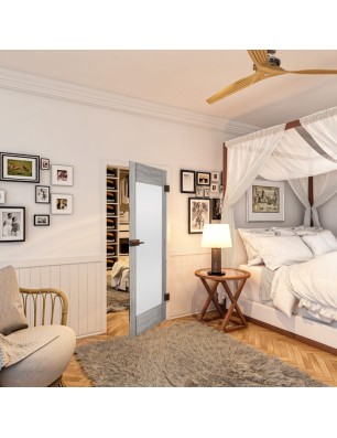 Ganzglastür - Country Graueiche Model 13 - modernes Zuhause