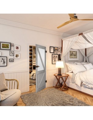 Ganzglastür - Country Graueiche Model 44 - modernes Zuhause